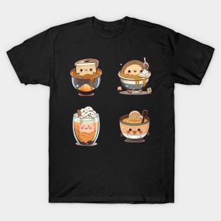 Cool kawaii eating ramen funny anime kawaii T-Shirt